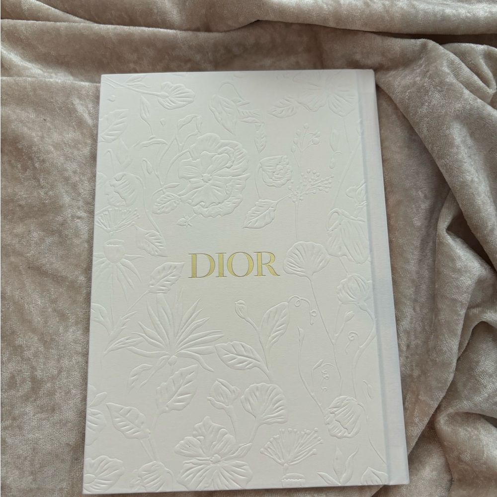 Dior Jadore White Embossed Floral Notebook with Gold Text - Picture 2 of 4